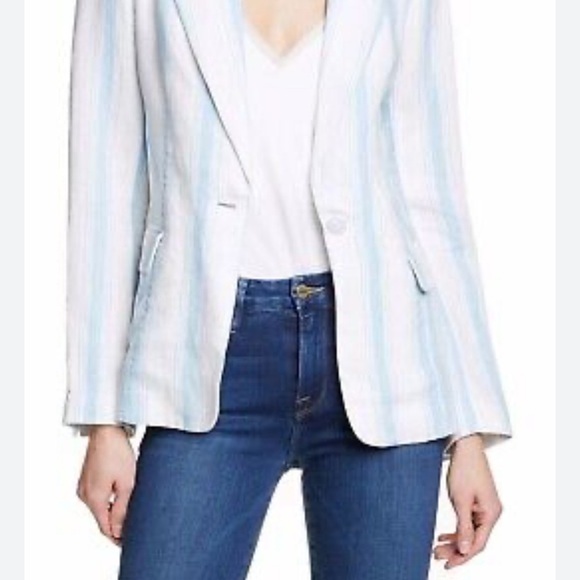 Frame Denim Blue and White Striped Blazer - Picture 2 of 7